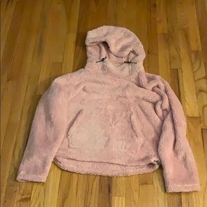 PINK sherpa hoodie, light pink
